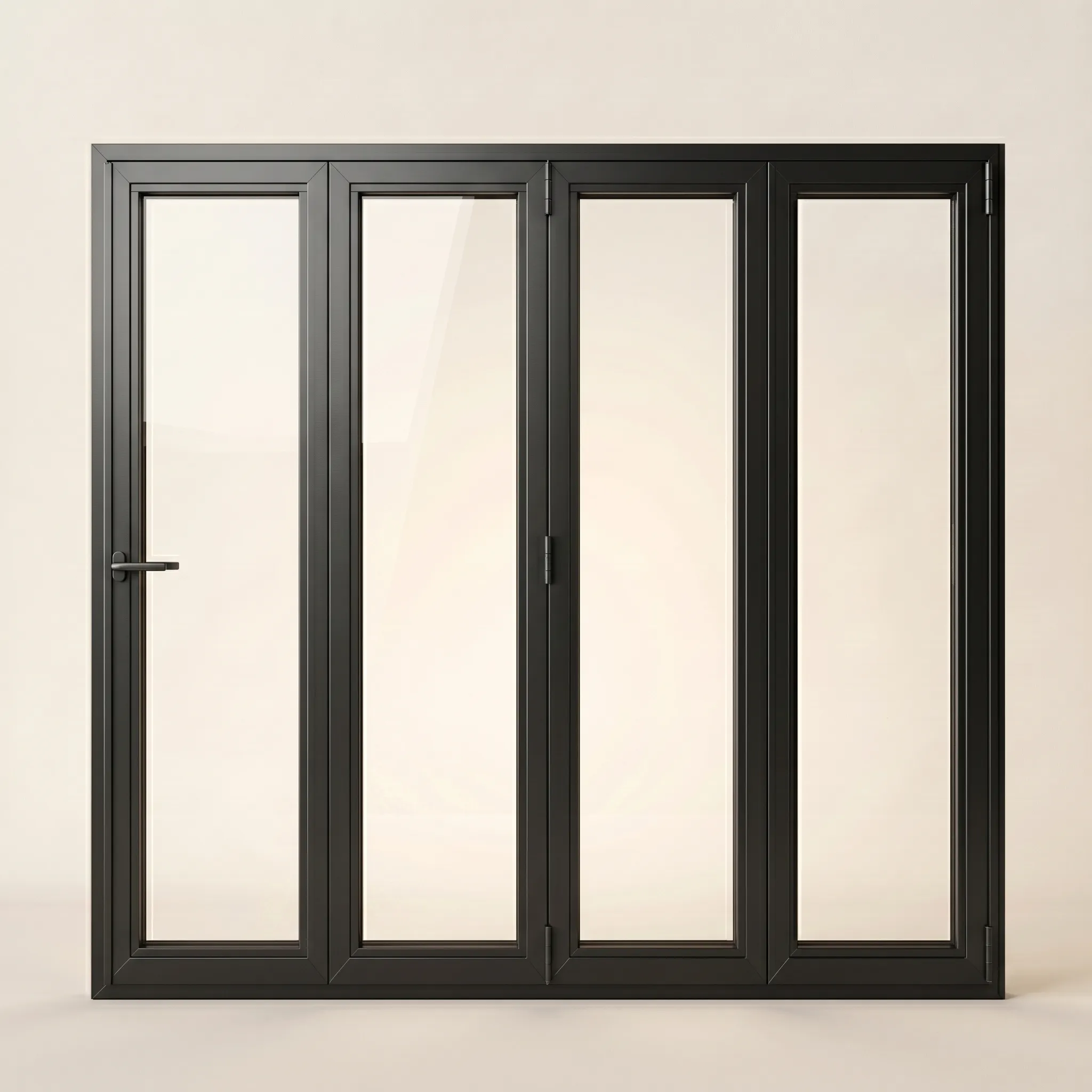 Bi-Fold door in matte black aluminum