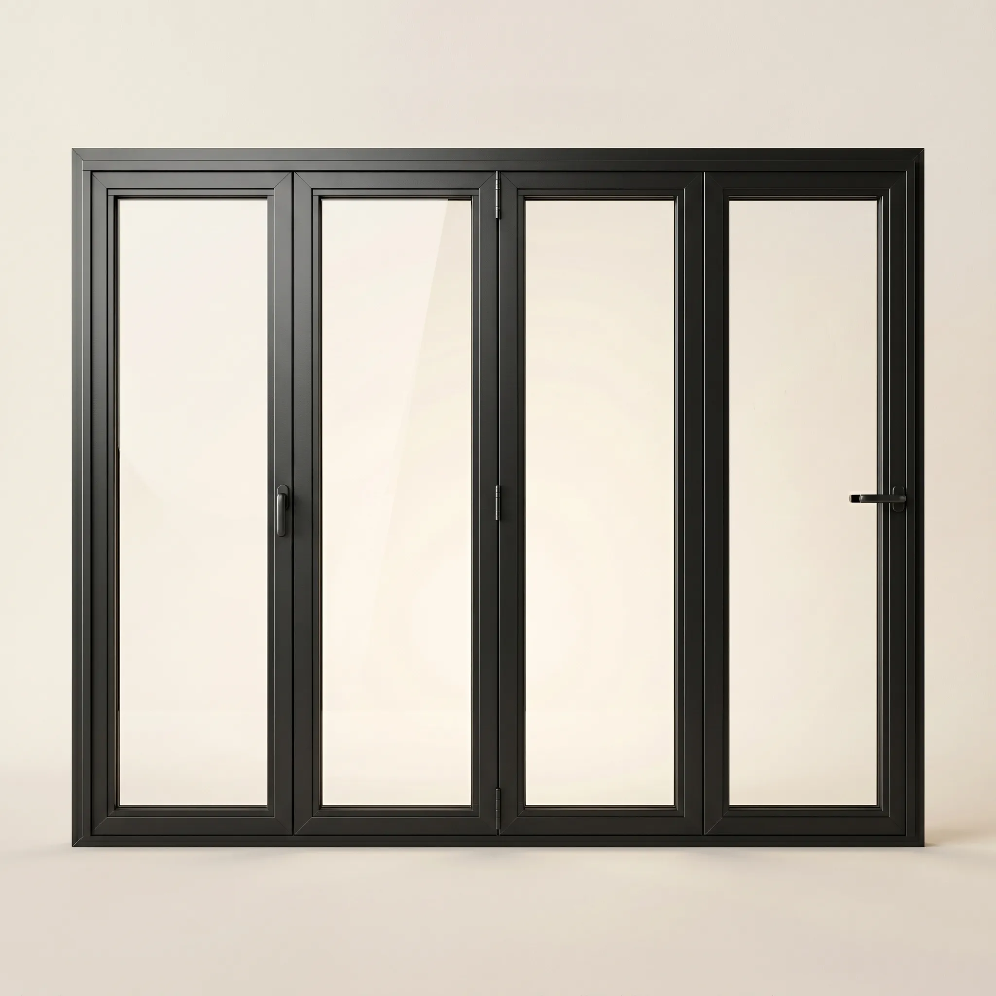Bi-Fold window in matte black aluminum
