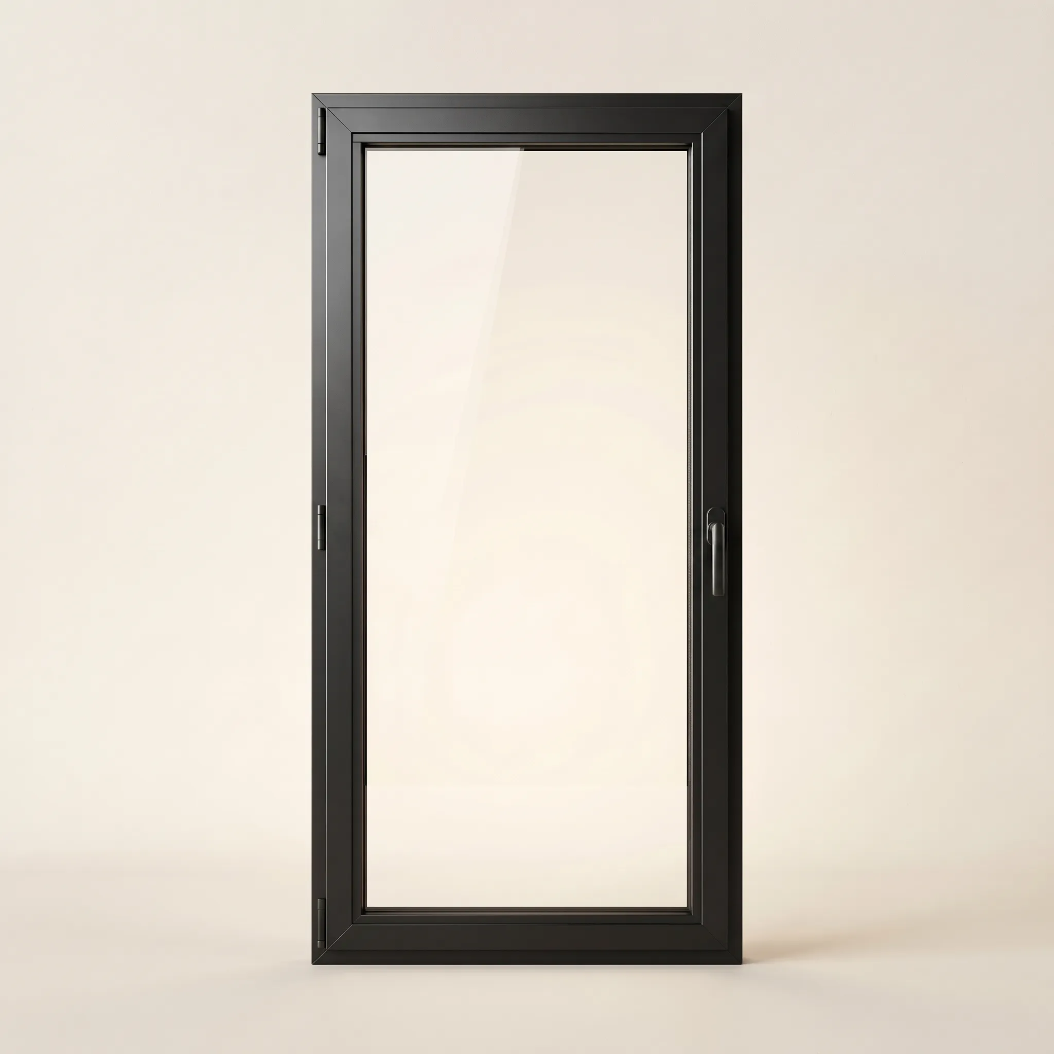 Casement window in matte black aluminum