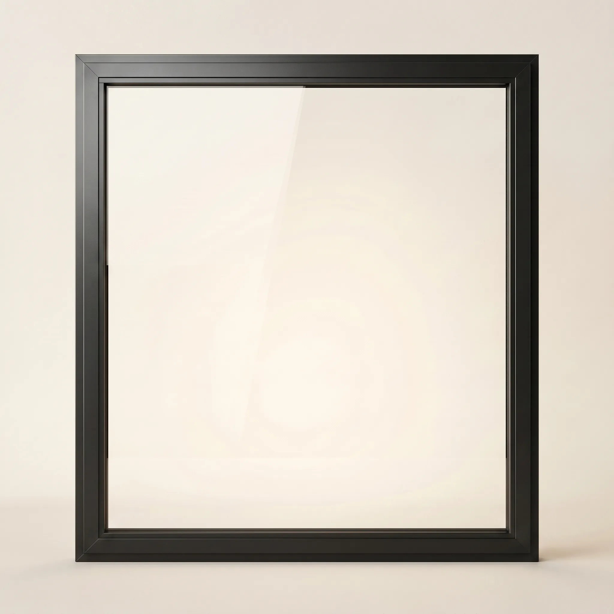 Picture window in matte black aluminum