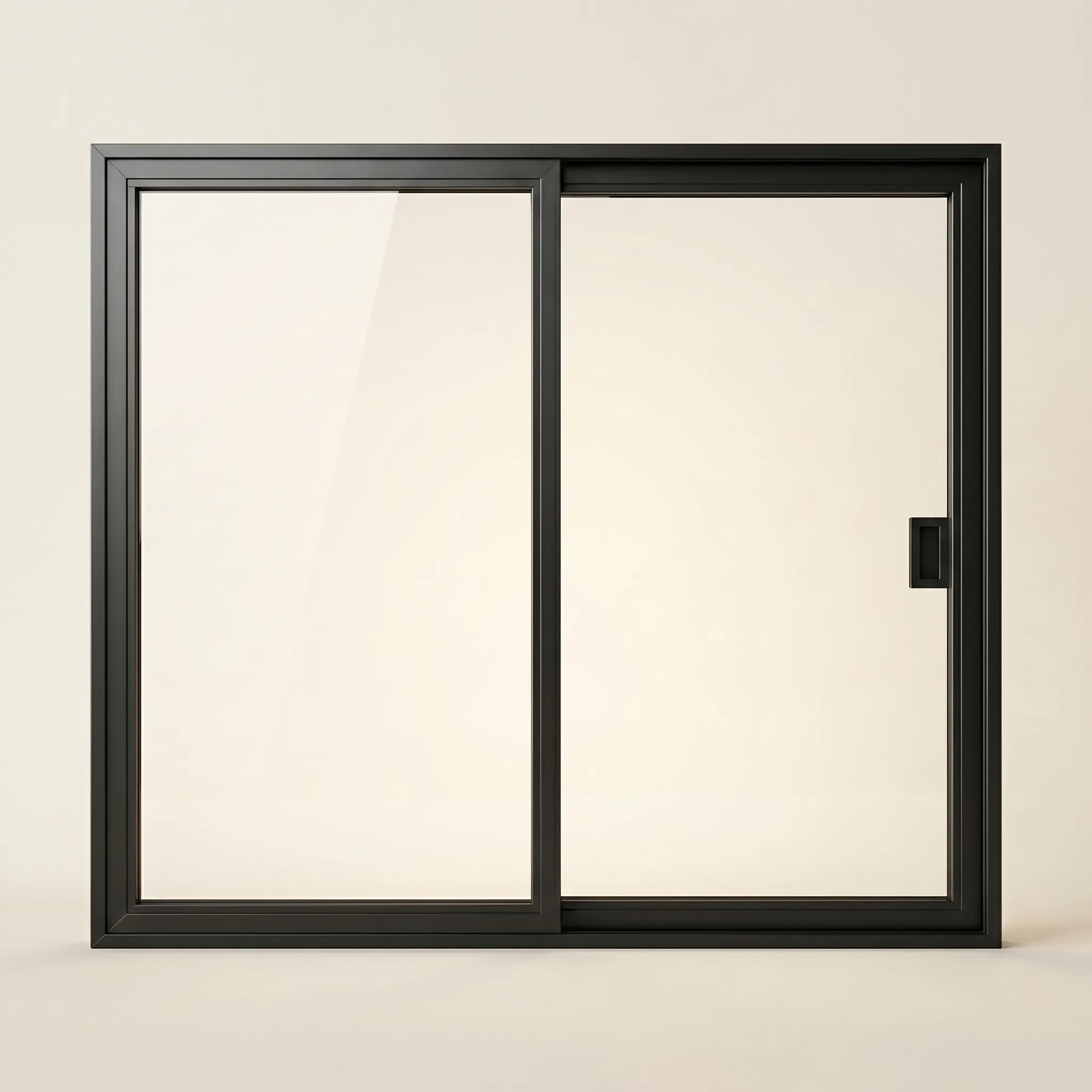 Sliding window in matte black aluminum