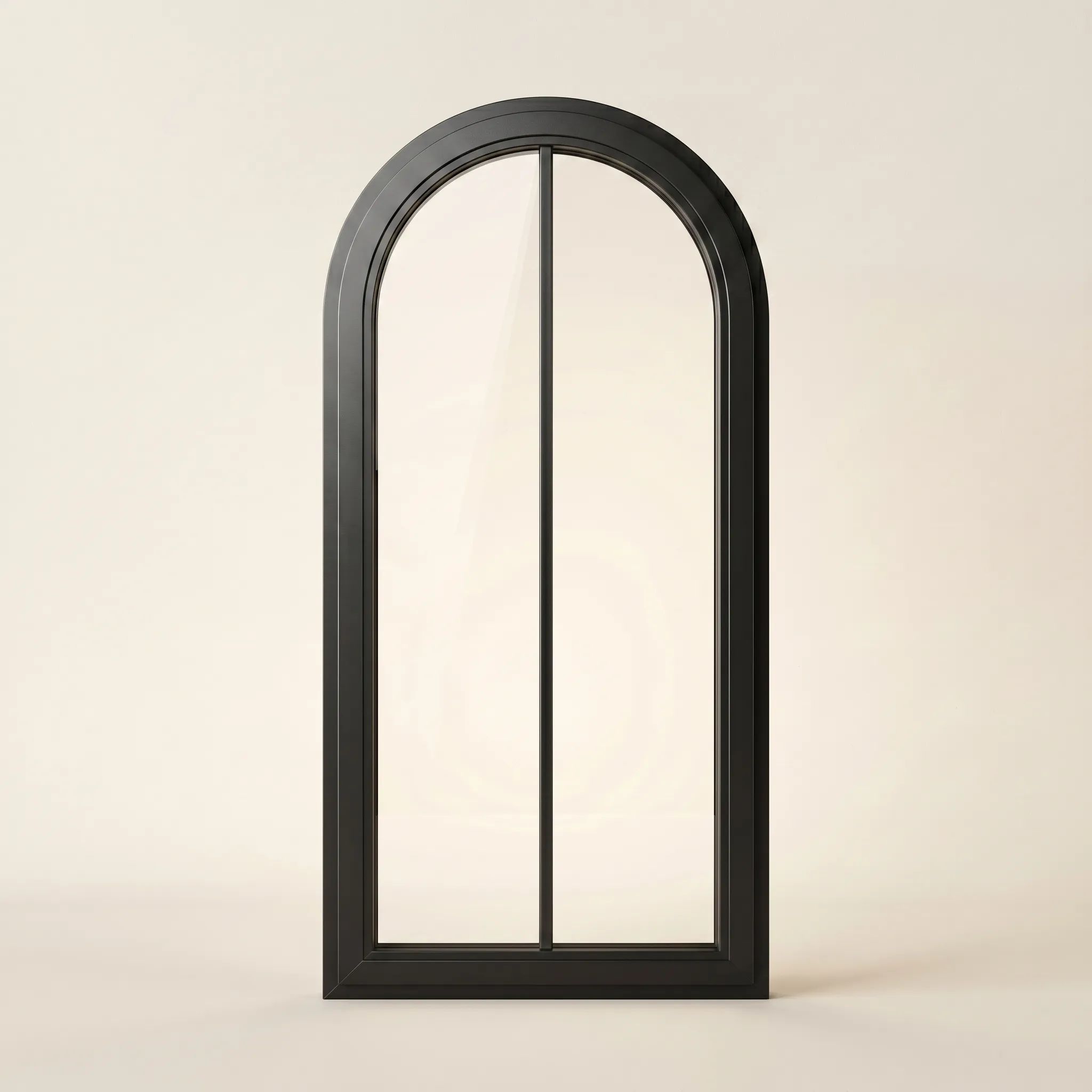 Specialty Shape window in matte black aluminum